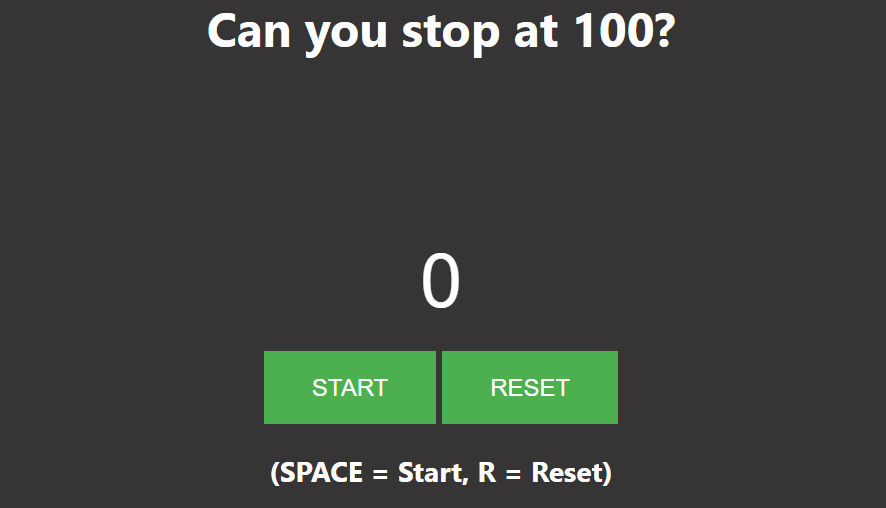 Stop at 100 minigame